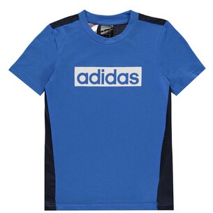 adidas Climalite Box Logo T Shirt Junior Boys