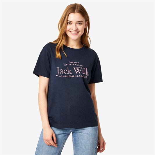 Jack Wills Forstal Boyfriend Logo T Shirt
