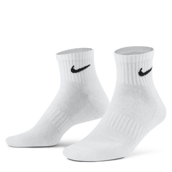 Nike Three Pack Quarter Swoosh Socks White/Black, £13.00